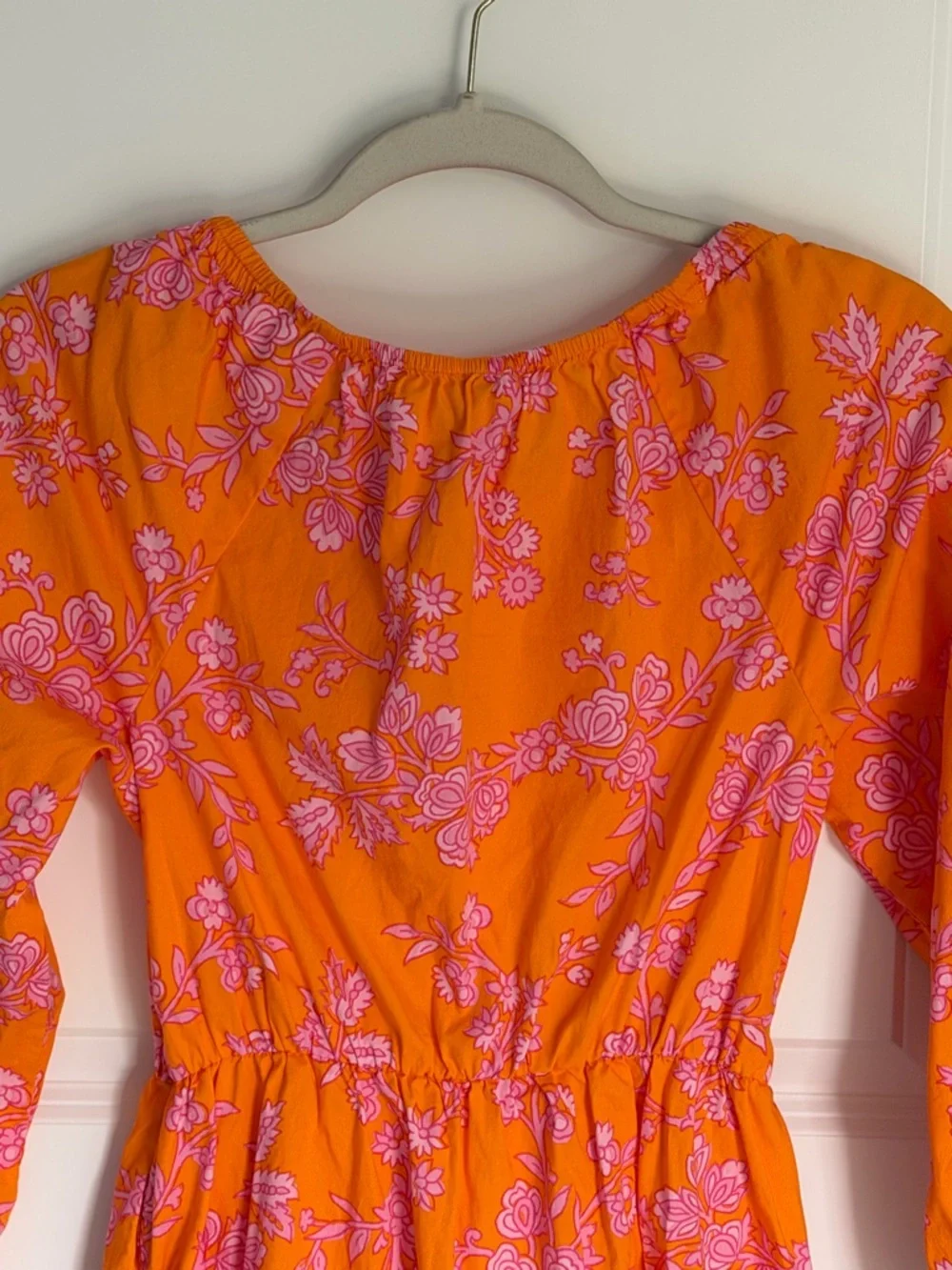 J. Crew Women's Orange Floral Tiered Mini Dress Size 4 - 54954